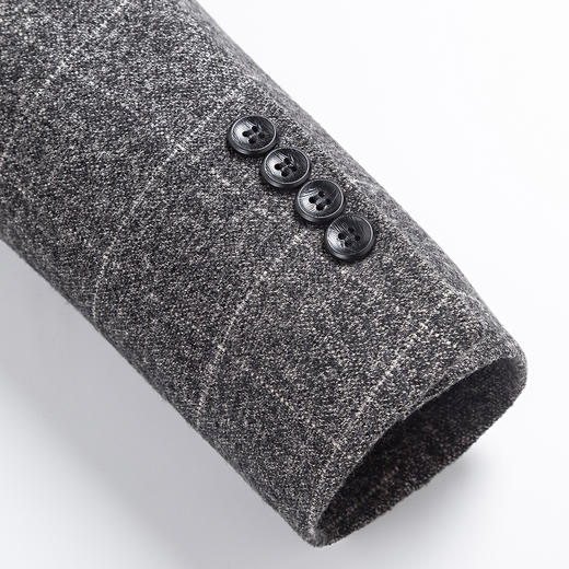 罗蒙 秋冬西装外套男士正装 商务通勤休闲 格子单西服 上衣开衫外套 商品图11