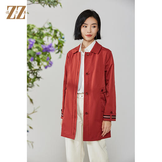 佐尔美2021秋款新款 气质高级质感中长款风衣女E11FZ12 商品图0