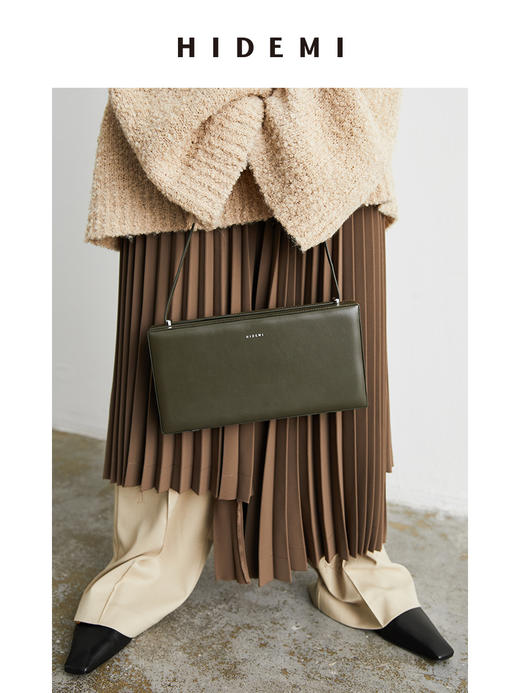 HIDEMI 巧克力色不规则压褶半身裙 商品图4