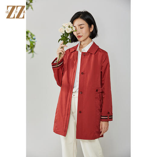 佐尔美2021秋款新款 气质高级质感中长款风衣女E11FZ12 商品图1