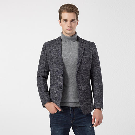 【磨毛保暖】罗蒙秋冬西装外套男士商务通勤休闲单西服开衫外套男 商品图6