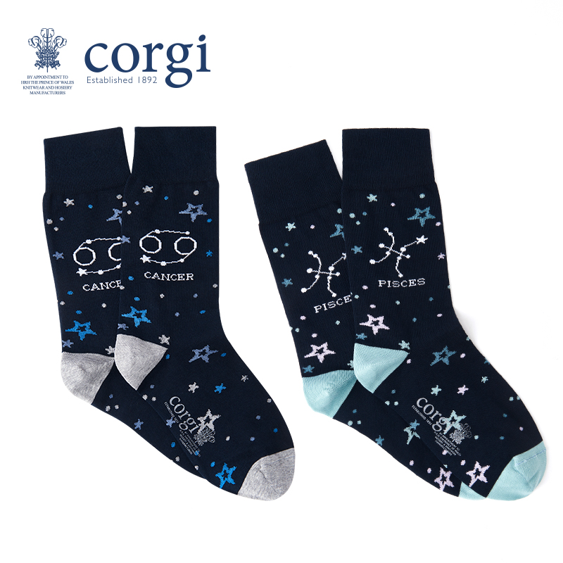 CORGI柯基英国进口12星座系列中筒袜女ins潮秋冬季男女同款中筒袜