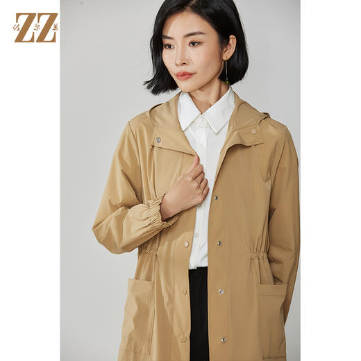 佐尔美2021秋款新款 气质休闲收腰中长款风衣女E11FZ17 商品图2