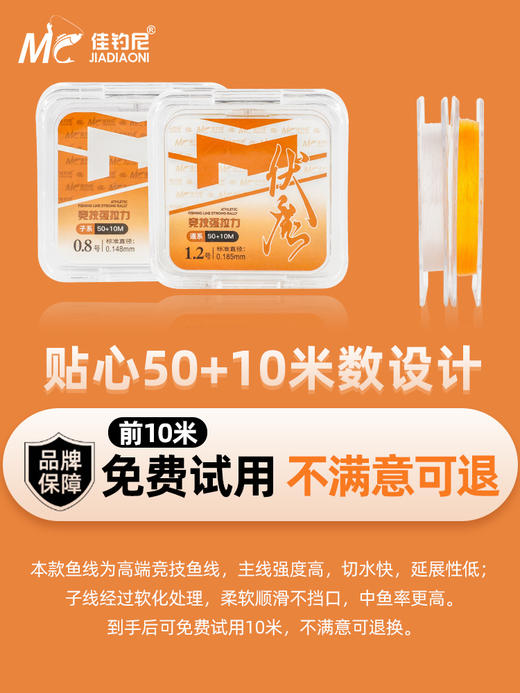 （活动价）佳钓尼伏魔鱼线主线子线进口超柔软强拉力不打卷尼龙线大物线 商品图3