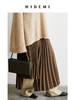 HIDEMI 巧克力色不规则压褶半身裙 商品缩略图3