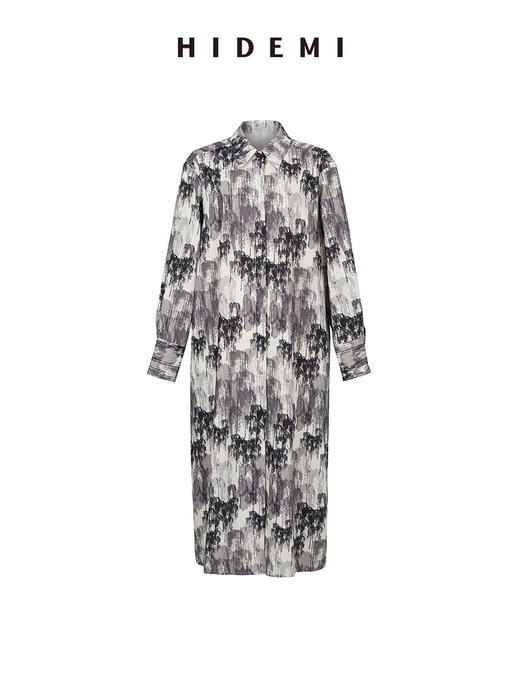 HIDEMI 艺术感印花立领连衣裙 商品图9