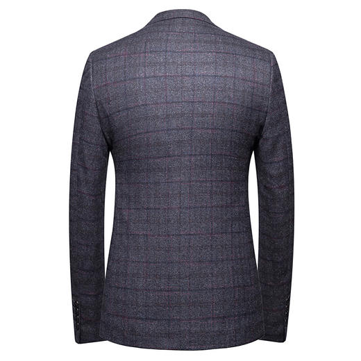 99XCM98F01【磨毛保暖】罗蒙秋冬西装外套男士商务休闲格纹单西服爸爸装开衫外套 商品图3