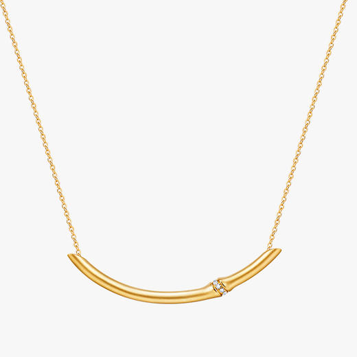 潮宏基BAMBOO竹系列18K金钻石链 商品图3