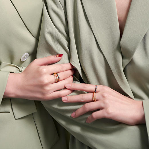 潮宏基 BAMBOO竹系列18K金钻石戒指 商品图2