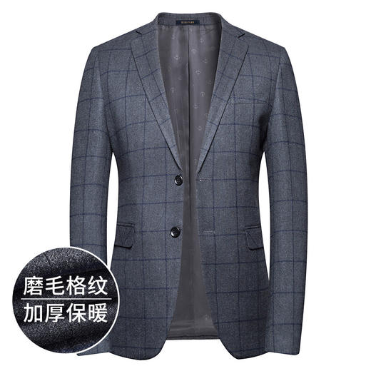 罗蒙秋季西装外套男士正装商务通勤休闲格子小西装单西服外套男 商品图7