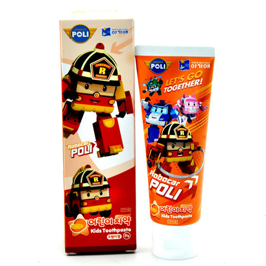 【中欧班列精选】韩国进口 XDR POLI儿童牙膏 草莓味、橙子、葡萄味、青苹果味80g 商品图2