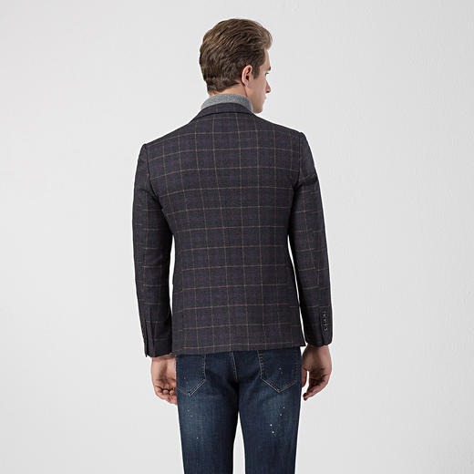 【经典格纹】罗蒙秋季西装外套 男士正装 商务通勤 休闲格子西服开衫外套 商品图2