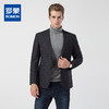 99XCM98F01【磨毛保暖】罗蒙秋冬西装外套男士商务休闲格纹单西服爸爸装开衫外套 商品缩略图0