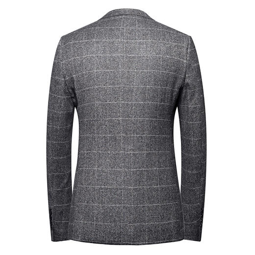 罗蒙 秋冬西装外套男士正装 商务通勤休闲 格子单西服 上衣开衫外套 商品图4