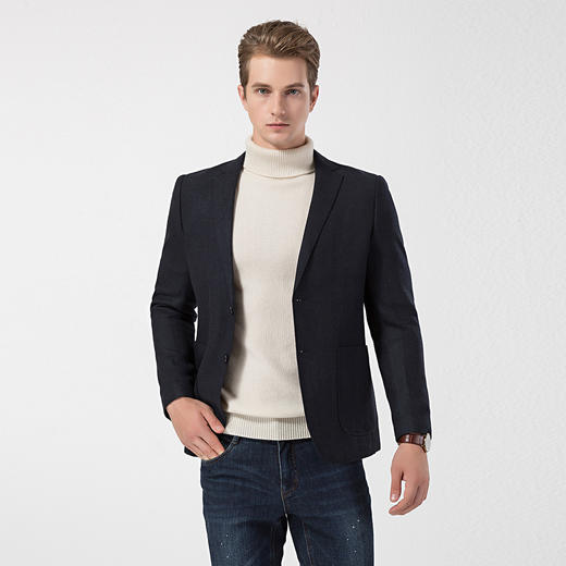 罗蒙秋冬西装外套男士正装商务通勤休闲保暖小西装单西服上衣外套男 商品图6