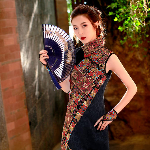 桑榆非晚绣花旗袍连衣裙 |杨丽萍老师同款 |无袖 短袖 商品图1