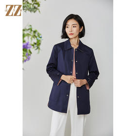 佐尔美2021秋季新款 气质休闲双面穿中长款风衣E11FZ02