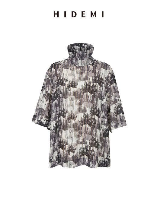 HIDEMI 艺术感印花立领上衣 商品图3