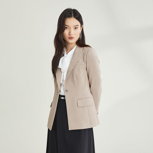 PRICH2021年冬季新款气质收腰显疸设计感西服外套女PRJKB8T16N 商品图1