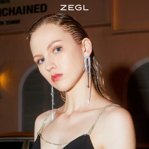 【SVIP积分兑换】ZEGL设计师夜宴派对系列流星耳环女气质长款流苏耳钉高级感耳饰品 商品图6