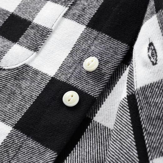 太平鸟男装 衬衫男2021新款棉长袖黑白格潮B2CHB3321 商品图3