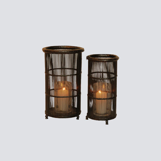 NS家居nsfurniture进口装饰藤编烛台NSDE-Brai 104 White-L/104 Black-L/104 Black-S/101 White-S 商品图1