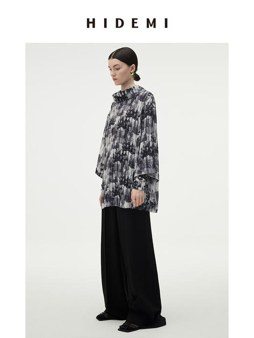 HIDEMI 艺术感印花立领上衣 商品图6
