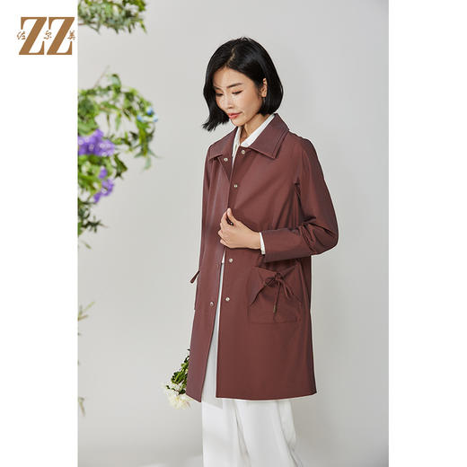 佐尔美2021秋款新款 气质高级质感中长款风衣女E11FZ10 商品图3