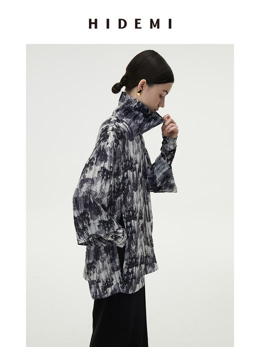 HIDEMI 艺术感印花立领上衣 商品图5
