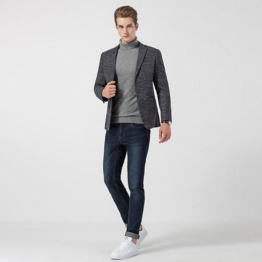 【磨毛保暖】罗蒙秋冬西装外套男士商务通勤休闲单西服开衫外套男 商品图5