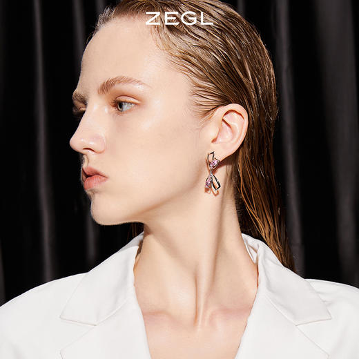 ZEGL镂空蝴蝶结耳钉女高级感轻奢耳环小众设计感气质925银针耳饰 商品图1