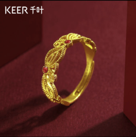 千叶足金戒指39900026101