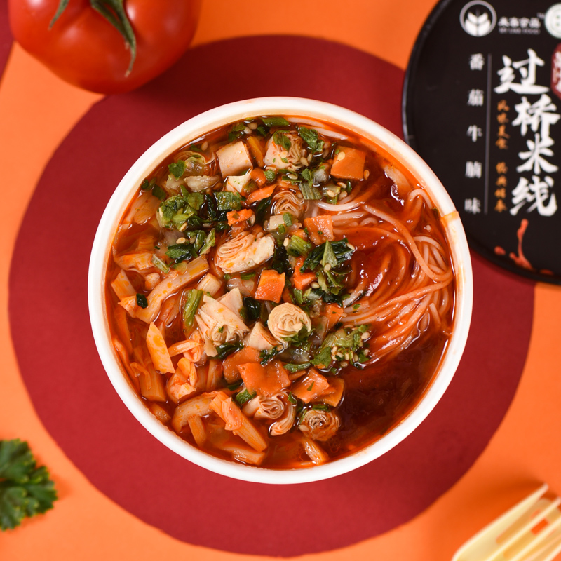 落小米过桥米线140g*6桶整箱（番茄牛腩/香菇炖鸡/香辣牛肉三种口味可选）【落小米】