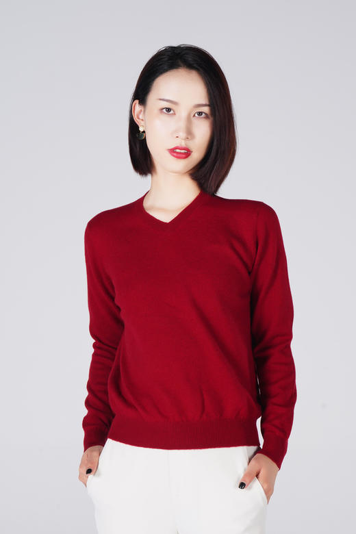 臣禾【羊毛100%】多色羊毛小V领羊毛针织衫S213051149【同步库存，售完不补】 商品图2