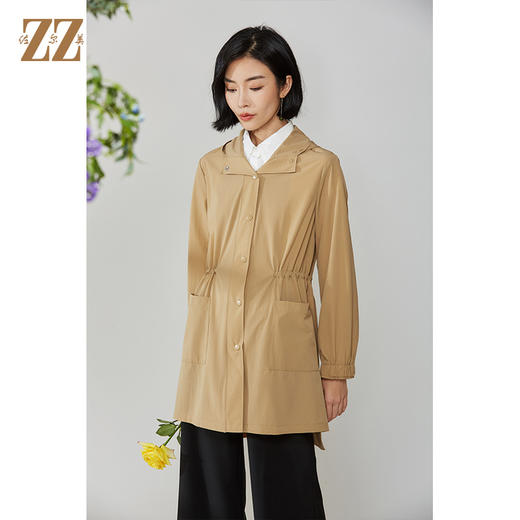 佐尔美2021秋款新款 气质休闲收腰中长款风衣女E11FZ17 商品图1