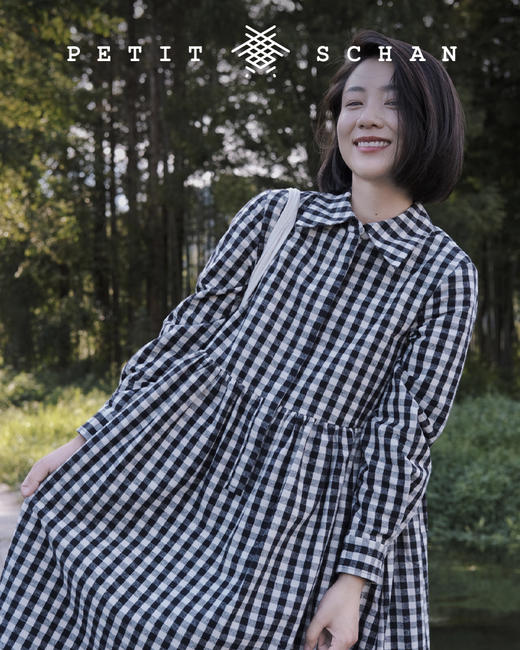 PETIT SCHAN小闪 CLO#048 Young Face 致青春 日本进口双面磨毛棉麻混纺法式翻领秋冬款连衣裙 商品图9