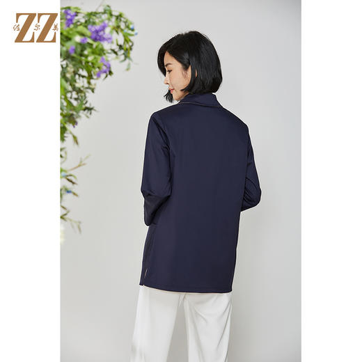 佐尔美2021秋季新款 气质休闲双面穿中长款风衣E11FZ02 商品图4