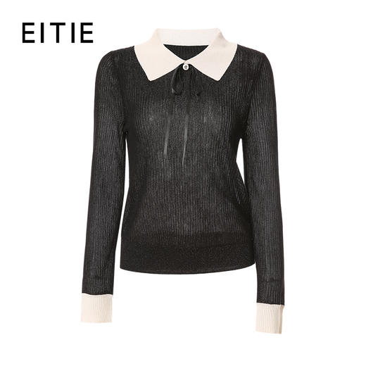 EITIE爱特爱秋季新品时尚拼接针织衫优雅气质女6701404 商品图4