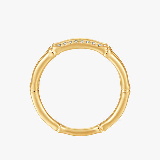 潮宏基 BAMBOO竹系列18K金钻石戒指 商品图3