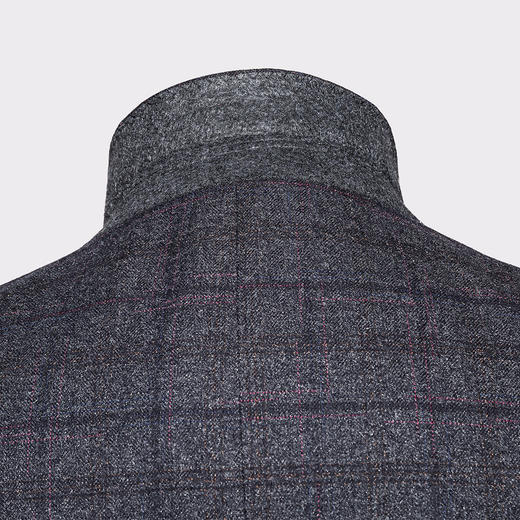 99XCM98F01【磨毛保暖】罗蒙秋冬西装外套男士商务休闲格纹单西服爸爸装开衫外套 商品图9