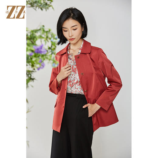 佐尔美2021秋季新款 气质休闲中长款风衣E11FZ05 商品图2