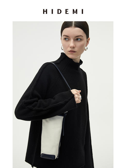 HIDEMI 美利奴羊毛简约设计感茧型套装 半高领毛衣/茧型半身裙 商品图10