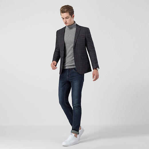 【经典格纹】罗蒙秋季西装外套 男士正装 商务通勤 休闲格子西服开衫外套 商品图3