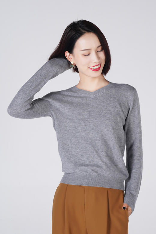 臣禾【羊毛100%】多色羊毛小V领羊毛针织衫S213051149【同步库存，售完不补】 商品图3