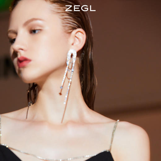 【SVIP积分兑换】ZEGL设计师夜宴派对系列流星耳环女气质长款流苏耳钉高级感耳饰品 商品图8