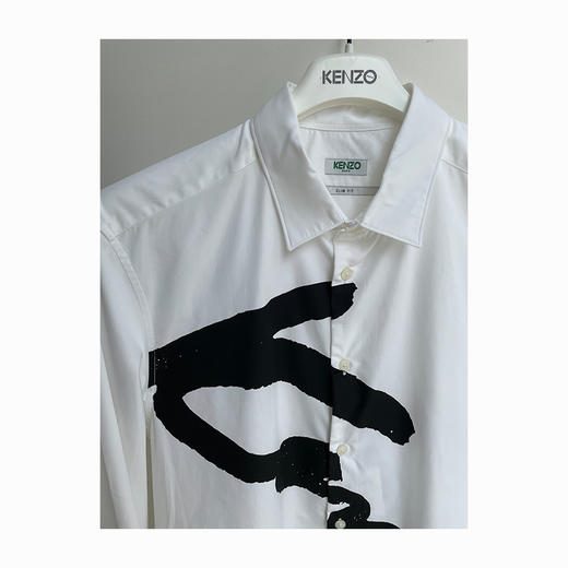 KENZO 高田贤三 男士长袖衬衫 白色 F855 CH214 1GA 01 商品图2