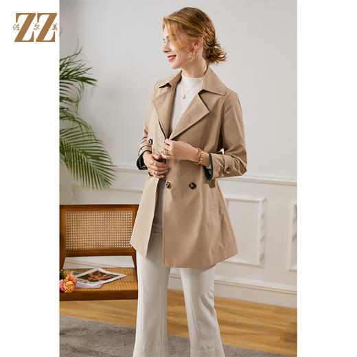 佐尔美2021秋季新款 中长款风衣大衣外套女E13FZ06 商品图3