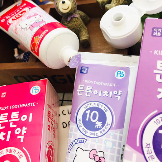 【中欧班列精选】韩国进口XDR KT猫儿童牙膏 草莓味、蓝莓味80g 商品图2