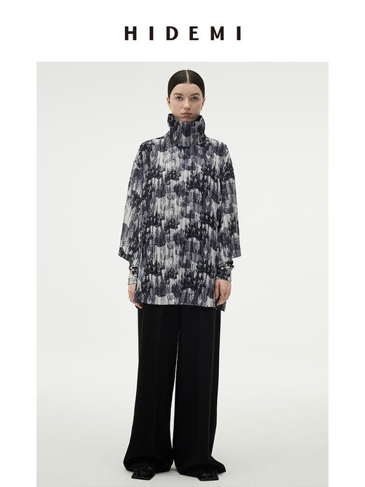 HIDEMI 艺术感印花立领上衣 商品图4