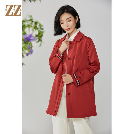 佐尔美2021秋款新款 气质高级质感中长款风衣女E11FZ12 商品图2